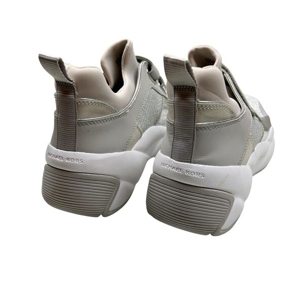 Michael Kors Keeley Trainer Sneakers Silver Slip On Shoes size 10 - Picture 5 of 6